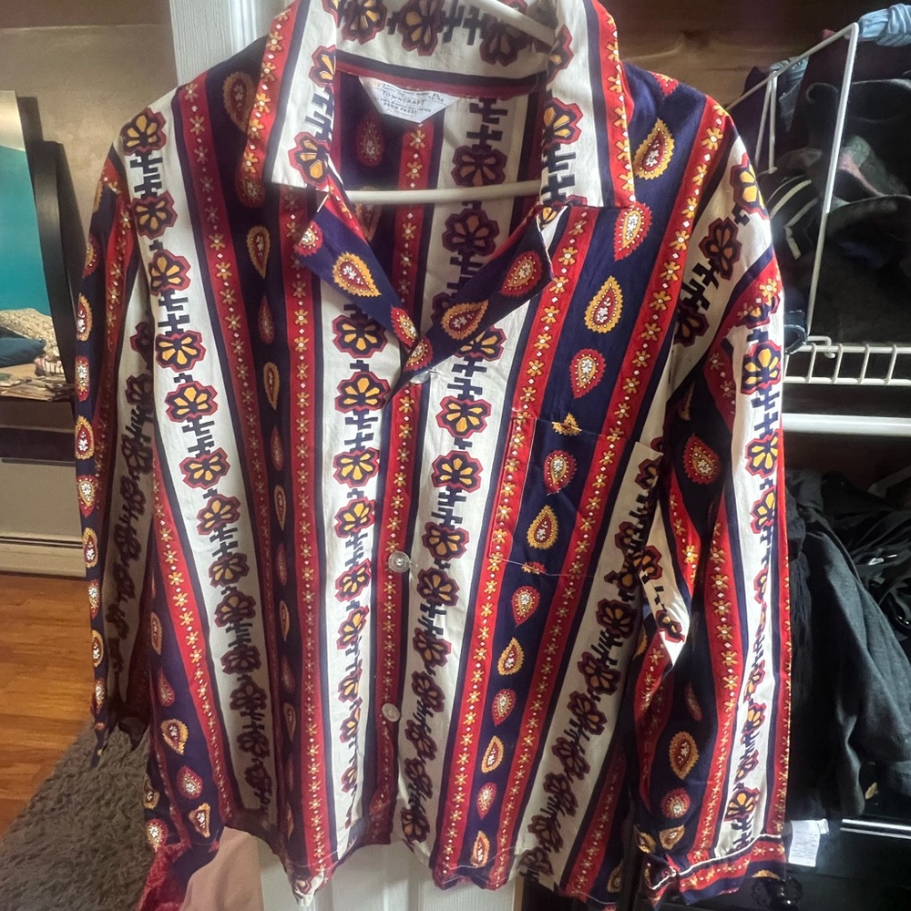 Towncraft Red and Blue Patterned Men's Shirt